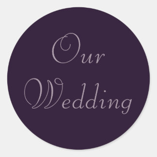 Diep Paarse Violet Onze Trouwstickers Ronde Sticker