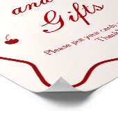 Diep Rode Kers Bruidsborrel Kaarten en Cadeaus Poster (Hoek)