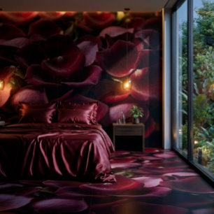 Diep Rode Rozenblaadjes Elegante Bloem Keramiekteg Tegeltje