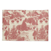 Diep rood en kerst-winter met crème Wonderland Kussensloop (Achterkant)