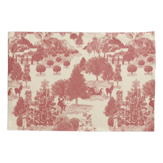 Diep rood en kerst-winter met crème Wonderland Kussensloop (Achterkant)