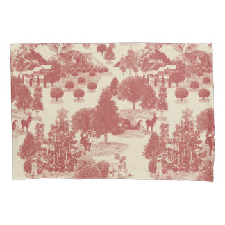 Diep rood en kerst-winter met crème Wonderland Kussensloop