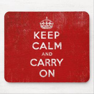 diep rood, kalm houden en doorgaan muismat