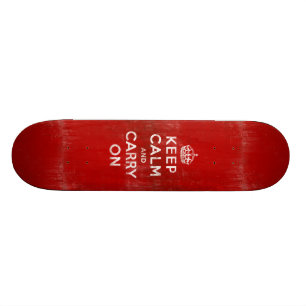 diep rood, kalm houden en doorgaan skateboard