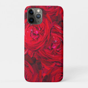 Diep rood rozen patroon iPhone 11 pro hoesje