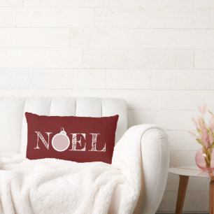 Diep rood rustiek Noel typografie Kerstmis Kussen