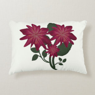 Diep roze bloemendesign Vloerkleed Accent Kussen