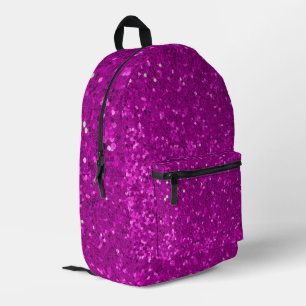 Diep Roze Glam Nep Glitter Patroon Bedrukte Rugzak