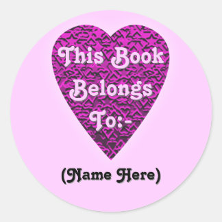 Diep roze hart. Gedatroonde hartontwerp. Ronde Sticker