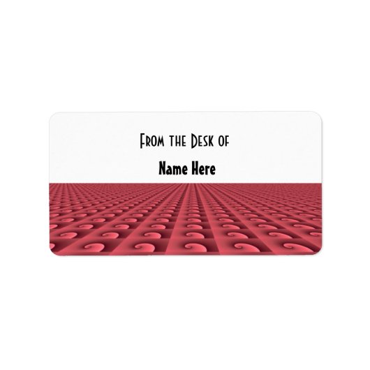 Diep Roze Patroon Naamlabel Etiket (Voorkant)