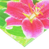  Diep Roze Stargazer Lily op Lime Green Korte Tafelloper (Hoek)
