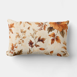 Diep Sinaasappel Amber Bloemen Herfstpatroon Kussen