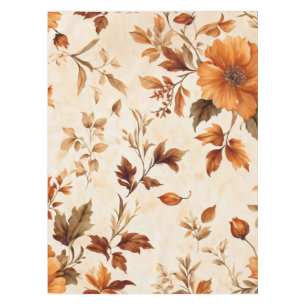 Diep Sinaasappel Amber Bloemen Herfstpatroon Tafelkleed