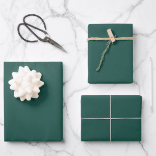 Diep Teal Groen Lente Zomer Trendy Effen Kleur Inpakpapier Vel