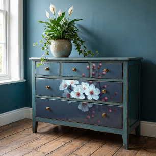 Diep Turquoise Minimalistische Sakura Roze Knop Tissuepapier