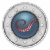 Diep Zee Creature in Porthole Onderzeeboot Nautisc Sticker (Voorkant)