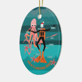 Diep zee duikers kerst keramisch ornament (Links)