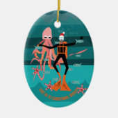 Diep zee duikers kerst keramisch ornament (Voorkant)