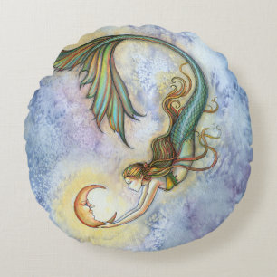 Diep Zee Moon Fantasy Art van Molly Harrison Rond Kussen