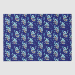 Diep Zee Schattige Octopus Blauw Bubble Navy Tissuepapier