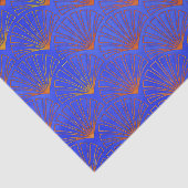 Diepblauw, Aziatisch ventilatorpatroon, kunstdeco, Tissuepapier (Detail)