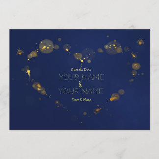Diepblauw en goud bewaren de Datum Save The Date