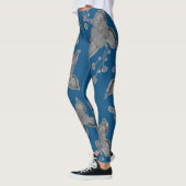 Diepblauw en grijs Stijlvolle Leggings (Links)