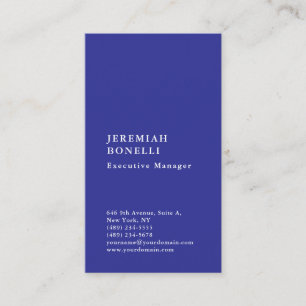 Diepblauw minimalistisch modern premium zijde visitekaartje