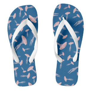Diepblauw Oceaan Kwallenpatroon Teenslippers