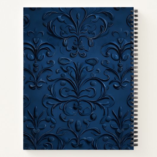 diepblauw patroon notitieboek (Achterkant)