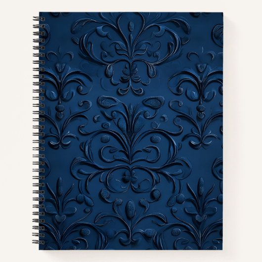 diepblauw  patroon notitieboek (Voorkant)