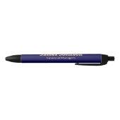 Diepblauw Retro Bold Serif Bureaunaambord Zwarte Inkt Pen (Bodem)