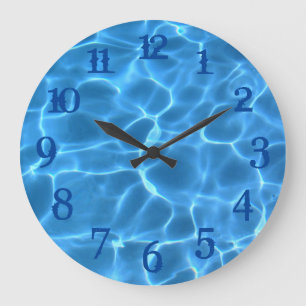 Diepblauw spattende cijfers Aqua zwembad Grote Klok