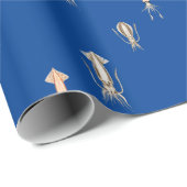 Diepblauw Zee inktvispatroon Cadeaupapier (Rol Hoek)