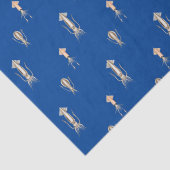 Diepblauw Zee inktvispatroon Tissuepapier (Detail)