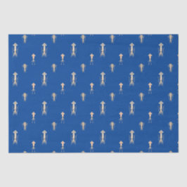 Diepblauw Zee inktvispatroon Tissuepapier