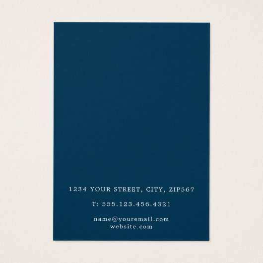 Diepblauwe agaat oorbel display kaart (Achterkant)