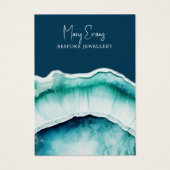 Diepblauwe agaat oorbel display kaart (Voorkant)