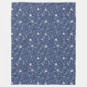 Diepblauwe glitter fleece deken (Voorkant)