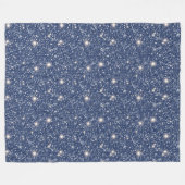 Diepblauwe glitter fleece deken (Voorkant (Horizontaal))