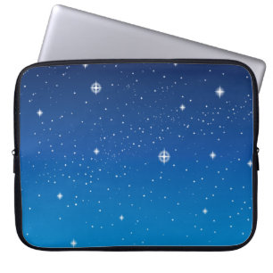 Diepblauwe sterrenhemel laptop sleeve