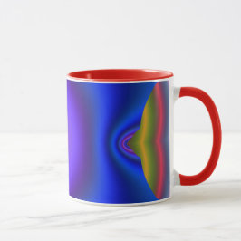 Diepblauwige Fractal met Stroming Mok