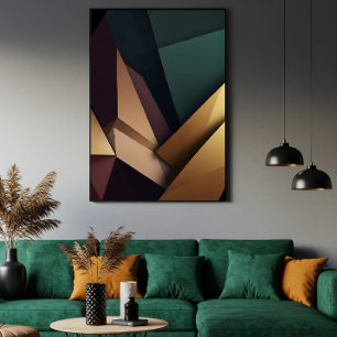 Diepe Abstracte Geometrie Poster