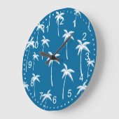 Diepe aqua en witte palmbomen grote klok (Hoek)