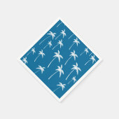 Diepe aqua en witte palmbomen servetten (Hoek)