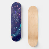 Diepe Blauwe Dromen Abstracte Kunst Skateboard (Voorkant)
