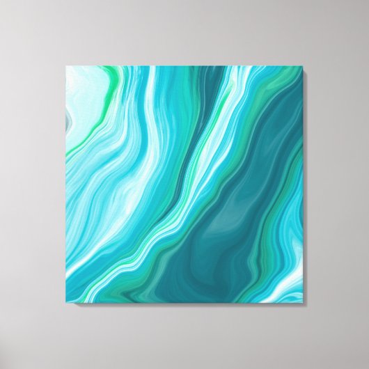 Diepe blauwe en Blauwgroen groene oceaanvochtige k Canvas Afdruk (Voorkant)