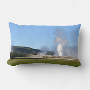 Diepe Blauwe Geiser en Bizon bij Yellowstone Kussen