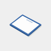 Diepe blauwe grens Moderne monogram naam Post-it® Notes (Schuin)