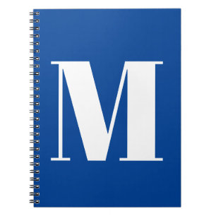Diepe Blauwe Initiële Letter Monogram Modern Stijl Notitieboek
